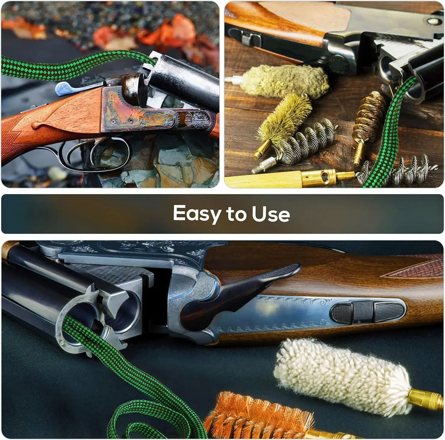 Gun Barrel Wipe Reinigungsseil.22 Cal.223 12GA Gewehrreinigungsbürste Kit Werkzeug Gewehrfass Kaliber für Jagdgewehrzubehör – Detail 7