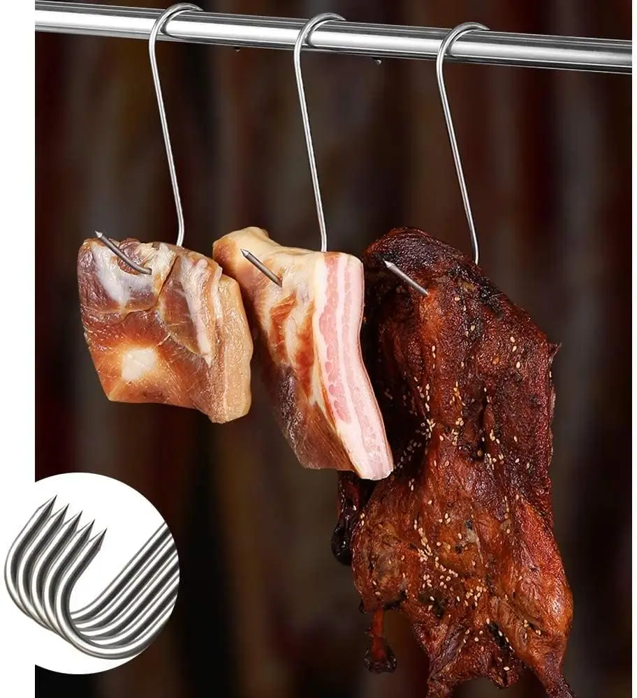 Kitchen Baking S Hooks Stainless Steel Sharp Tip Hangers for Utensils ...