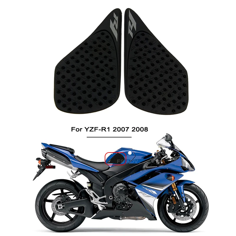 

Наклейка YZF R1, противоскользящая подкладка для топливного бака, боковой газовый наколенник, подходит для мотоцикла Yamaha R1 YZF-R1 R 1 2007 2008