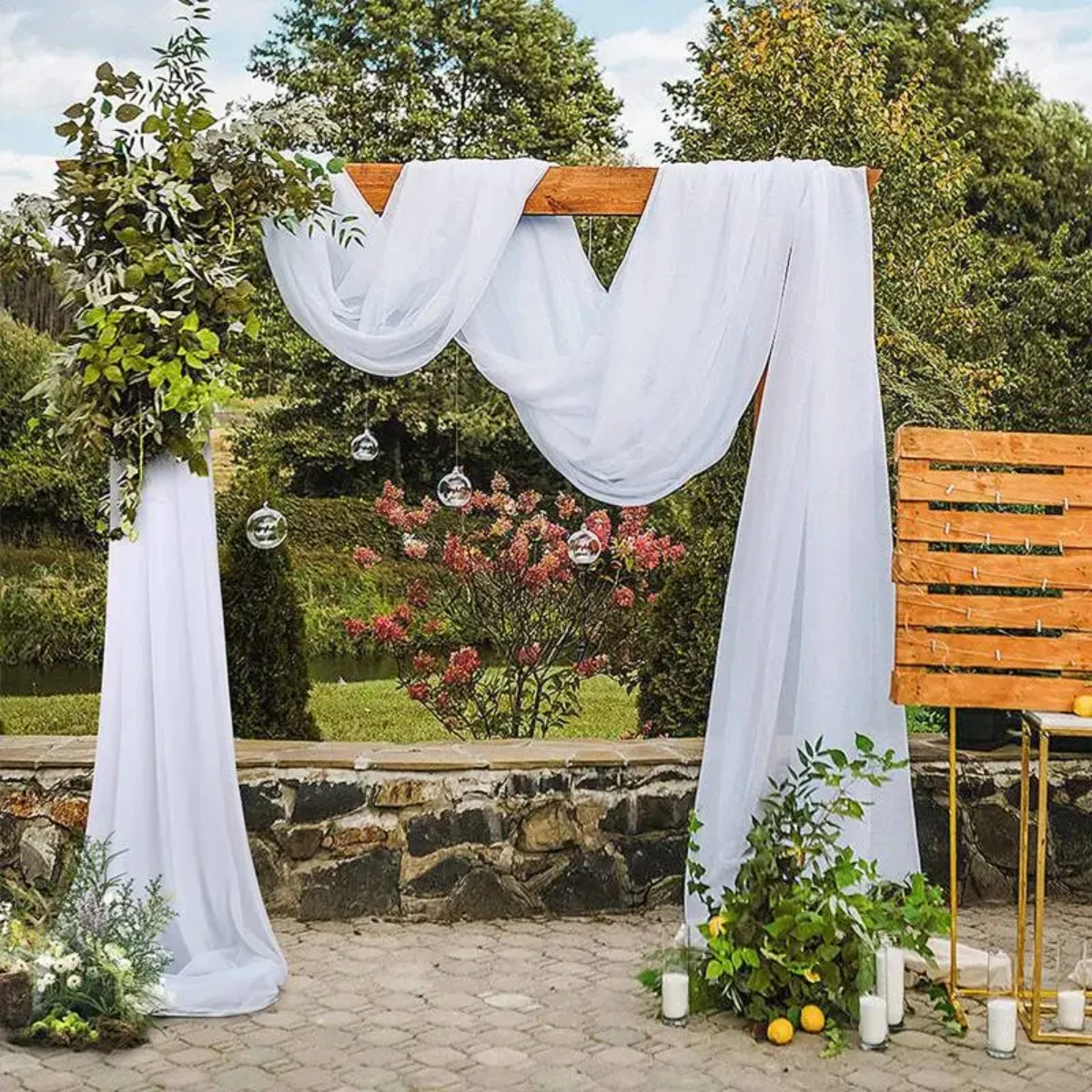 Wedding Arch Drape Chiffon Fabric Draping Curtain Drapery Wedding Stage Backdrop Ceremony Reception Hanging Decoration