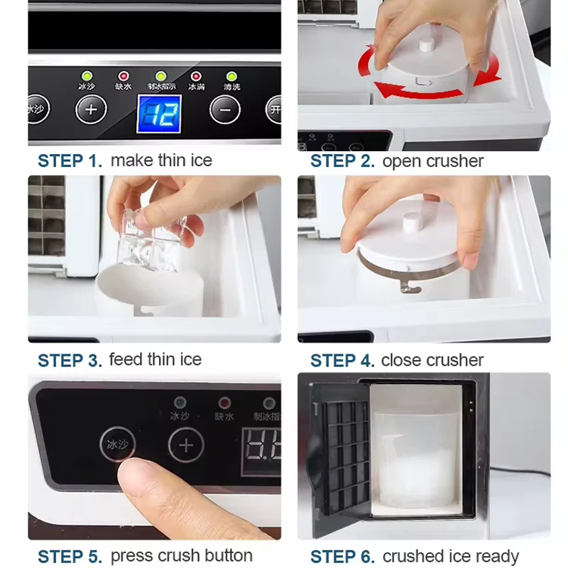 Ice Making And Crushing Machine Milk Tea Shop Fully Automatic Ice Maker Self Cleaning Liquid Freezer