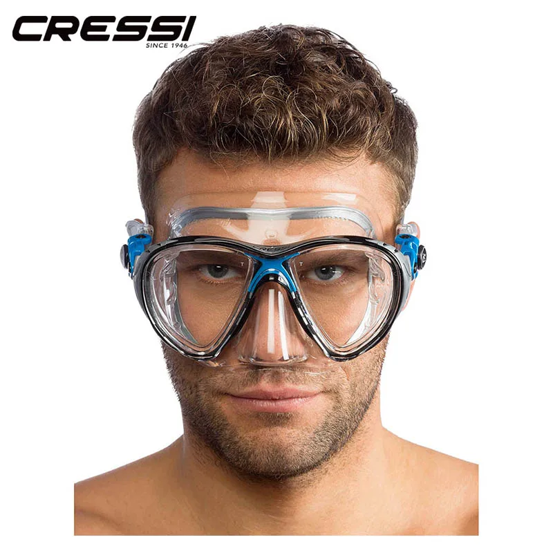 CressiScubaDivingMaskSnorkelingSwimmingTemperedGlassLensLow