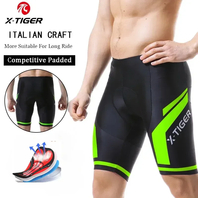 X-TIGER Cycling Shorts 5D Gel Pad Men Bicycle Clothes MTB Road Bike Pants Anti-slip Leg Grips Bike Shorts Summer Outfit Clothes