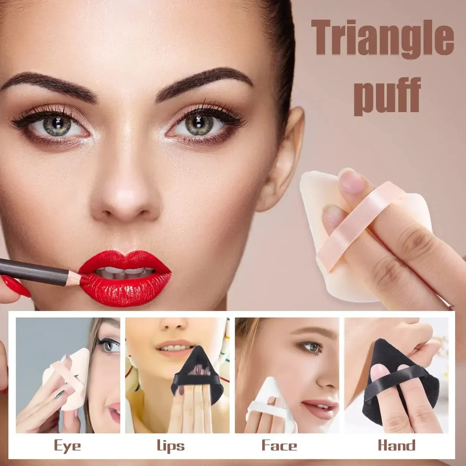 Makeup Sponge 1/3/6Pcs Triangle Velvet Powder Puff For Face Eyes Contouring Shadow Seal Cosmetic Foundation Makeup Tool