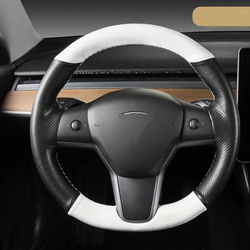 Alcantara Steering Wheel Covers For Tesla Model Y 20172023