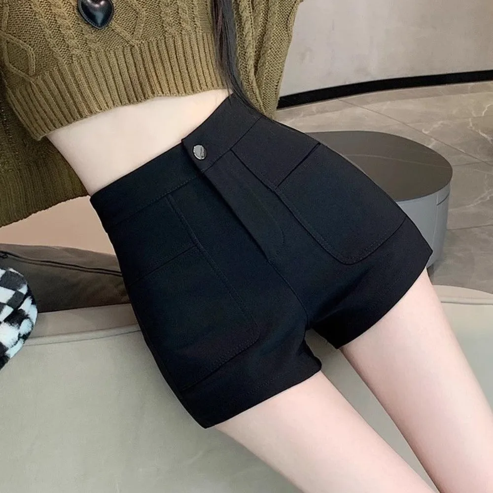 Women's Tight Elastic Shorts Invisible Open Crotch Outdoor Sex Hot Pants for Spicy Girls High Waisted Casual Pants