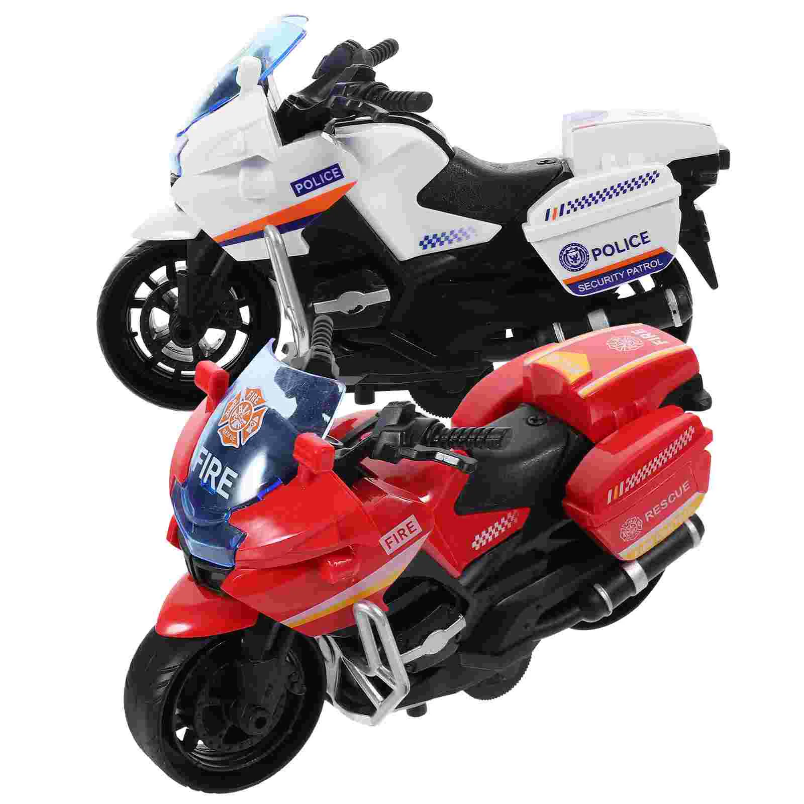 2 Pcs Motorcycle Toy Kids Supplies Model Portable Household Pull Back Car Accessories Plastic Child