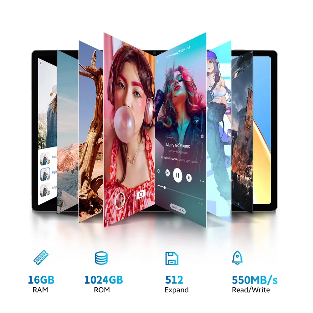2024 글로벌 버전 태블릿 PC 듀얼 SIM 카드, C타입 구글 플레이 태블릿, 스냅드래곤 888, 16GB RAM, 1TB ROM, HD 4K, 10.1 인치, 신제품