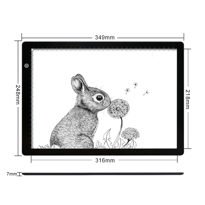 Kobaiban a4 schlanke tragbare Licht box mit 4 Clips, Typ c USB-Stromkabel stufenlos dimmbare Helligkeit Licht pad zum Zeichnen – Detail 4