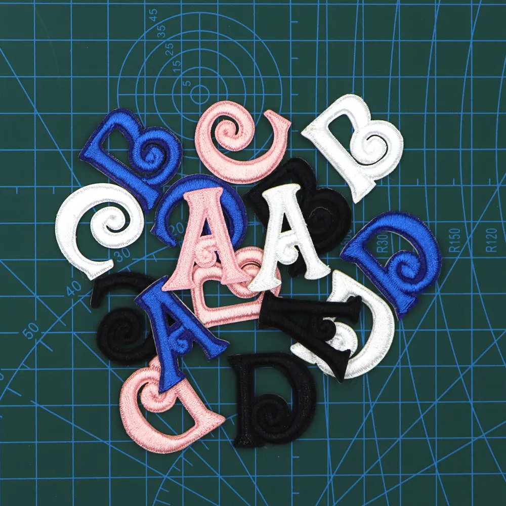 1PC Letter Patches A-Z Embroidered Repair Patches Adhesive Sticker Iron on for Fabric Clothing Shirts Jeans Bag Decor