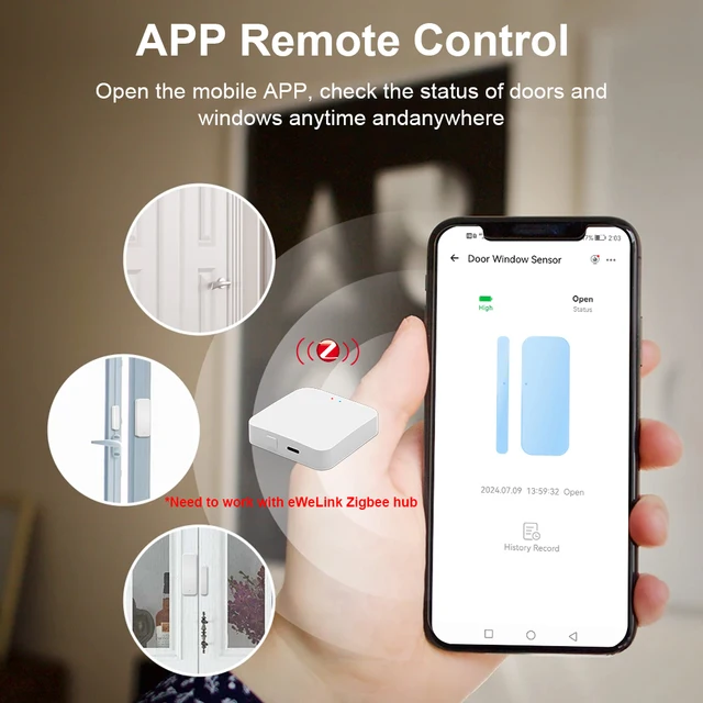 ZigBee Door Window Sensor eWeLink APP Smart Home Security Protection Door Open Closed Detector for Alexa Google Yandex Alice 3