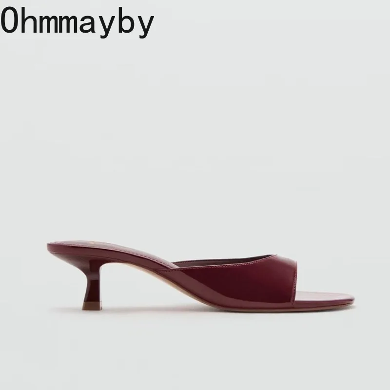 2026 New Summer Open Toe Women Slippers Concise Slip On Thick Heel Dress Shoes Outdoor Vacation Slides Shoes 5