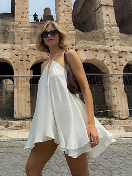 Sexy Party Off Shoulder Dresses Women's Elegant Sleeveless Hollow Out Beach Dress Backless High Street Lady Summer Vestidos 3