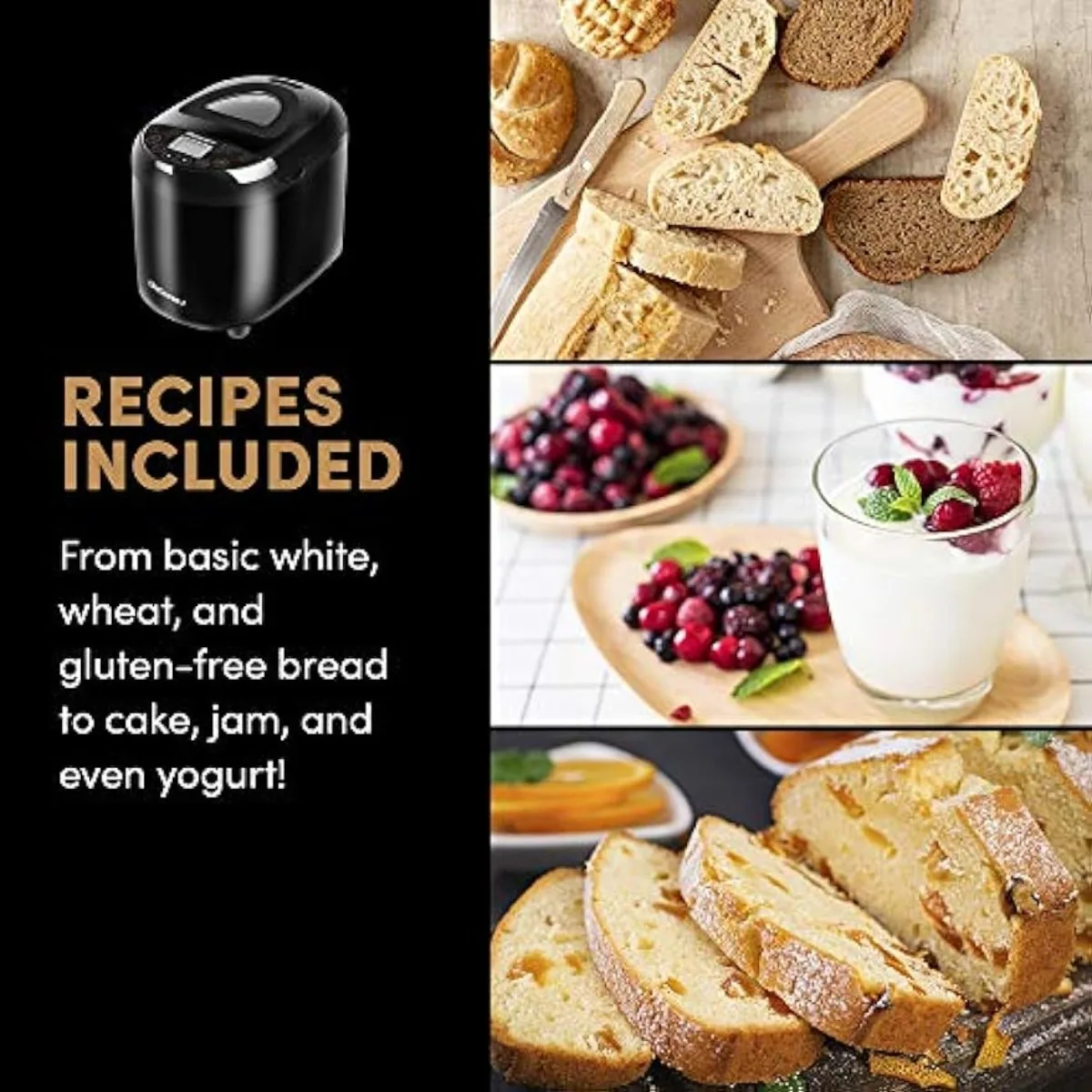 EBM8103B Programmable Bread Maker Machine bread machine 3 Loaf Sizes 19 Menu Functions 2 Lbs Black USA