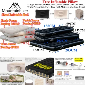 MOUNTAINHIKER 2025 Interior Air Mattress – PVC Inflatable Sleeping Mattress with Built-in Pump, Glamping Mat for 1–3 Persons 1