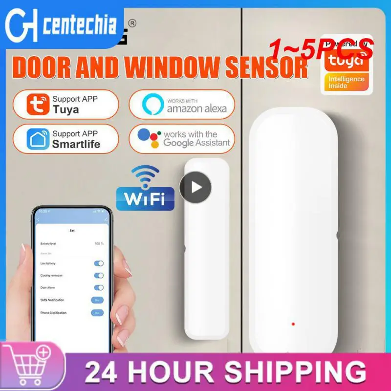 

1~5PCS Tuya WiFi Smart Door Sensor Door Open Closed Detectors Smart Home Security Protection Alarm System Smart Life APP Control