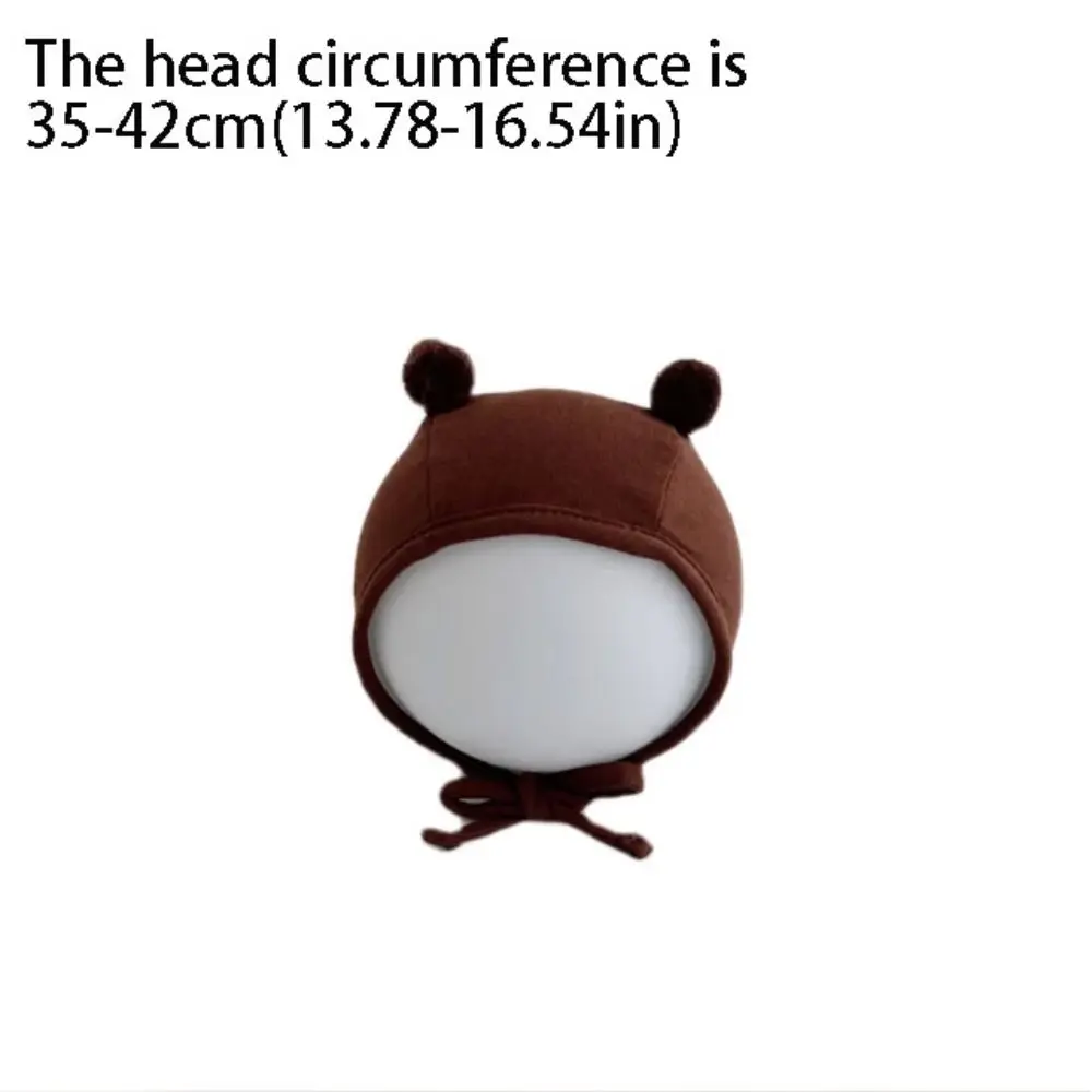 Thin Windproof Baby Bear Ear Protection Hat Cotton Thickened No Brim Children's Cap Pullover Style Cartoon Design