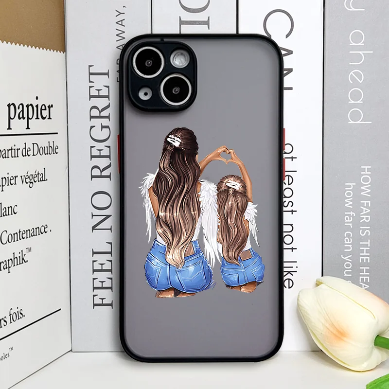 Fashion Super Mama & Dad Frosted Hard Phone Case - Baby Boy & Girl Design