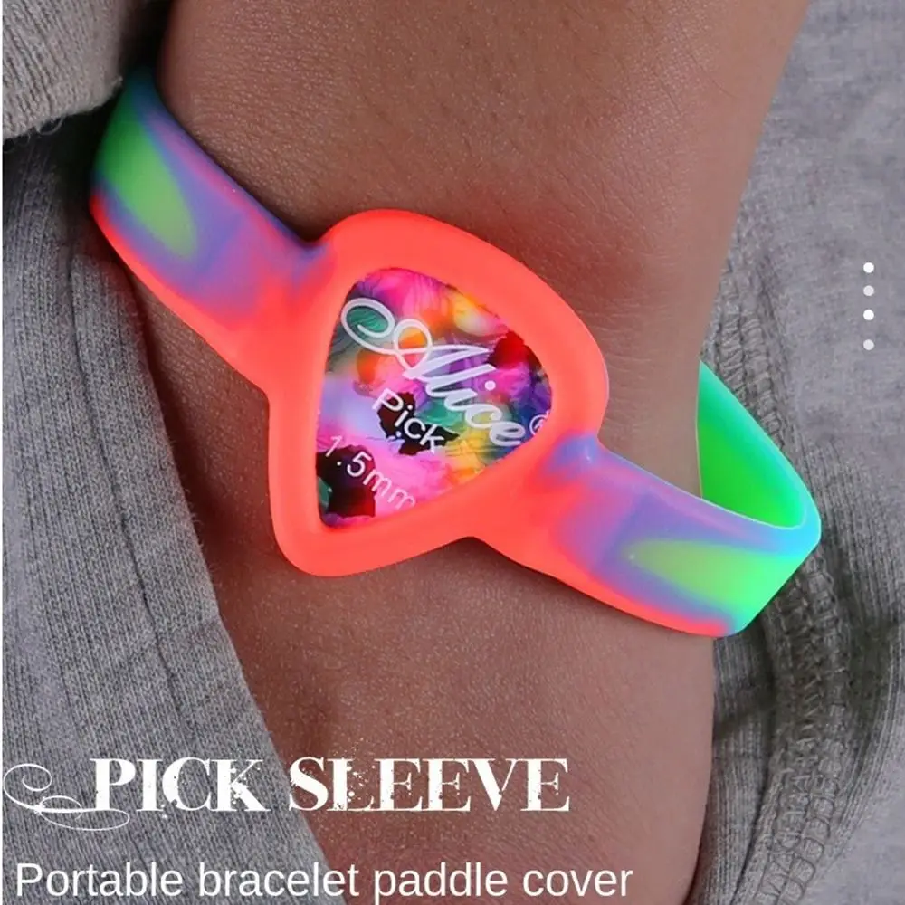 

Mini Guitar Picks Bracelet Stylish Waterproof Guitar Pick Holder Wrist Strap Convenient Rubber Guitar Pick Holder Wristband