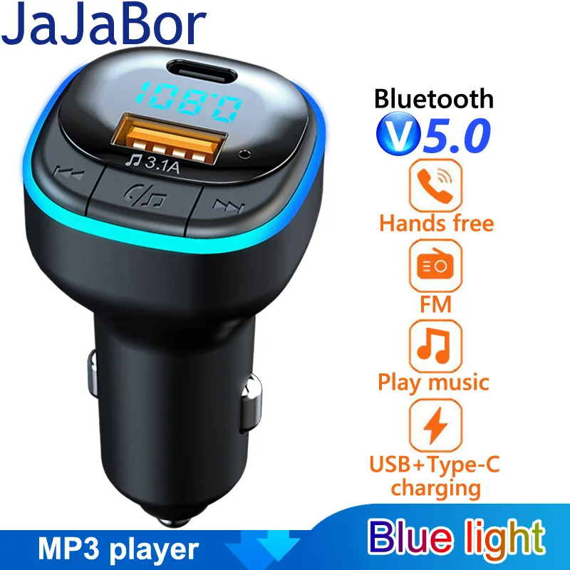 JaJaBor FM Transmitter FM Modulator Typ C 3,1 EINE USB Schnelle Lade Auto  Ladegerät Freisprecheinrichtung Bluetooth 5,0 Auto Kit Mp3 player -  AliExpress