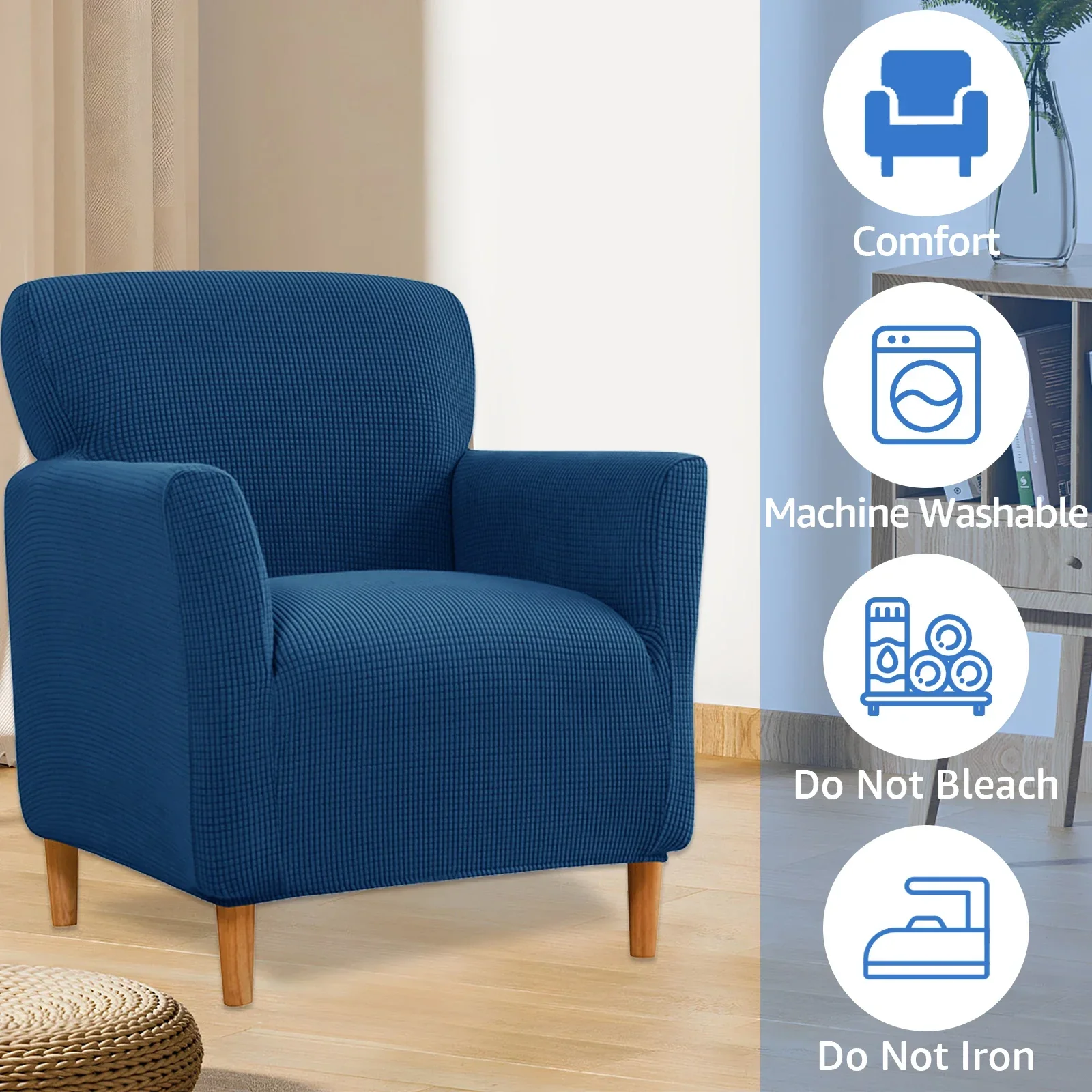 Stretch Sofa Armchair Slipcover Washable Single Sofa Seat Cover Easy-install Home Furniture All-Round Protection Cover NEW