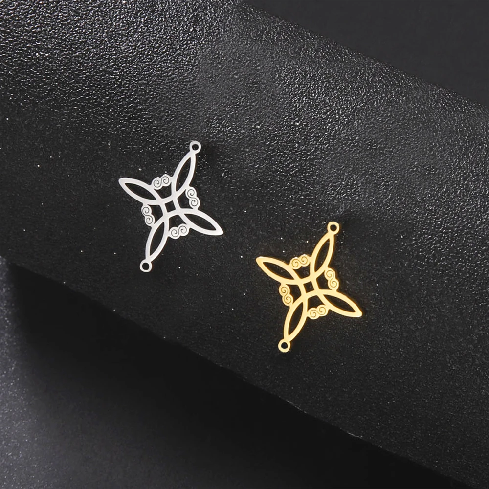 

5pcs/Lot Stainless Steel Women Bracelet Charms For Jewelry Making Wholesale Witch Knot Charm Amulet Pendant Accessories Diy Gift