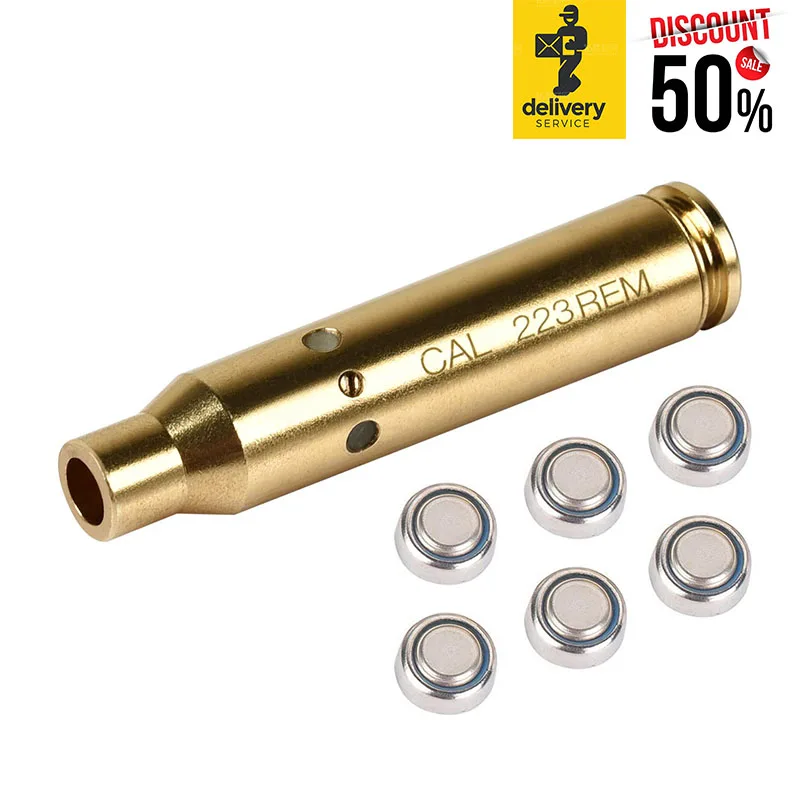 

CVLIFE Bore Sight Cal Red Dot Boresighter 223 5.56mm Rem Gauge with 6 Batteries Laser Dry Fire Training Hunting Shooting M LOK