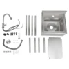 Free Standing Commercial Kitchen Sink Set Stainless Steel for Hand wWashing and Cleaning Food, Fruits and Vegetables 6