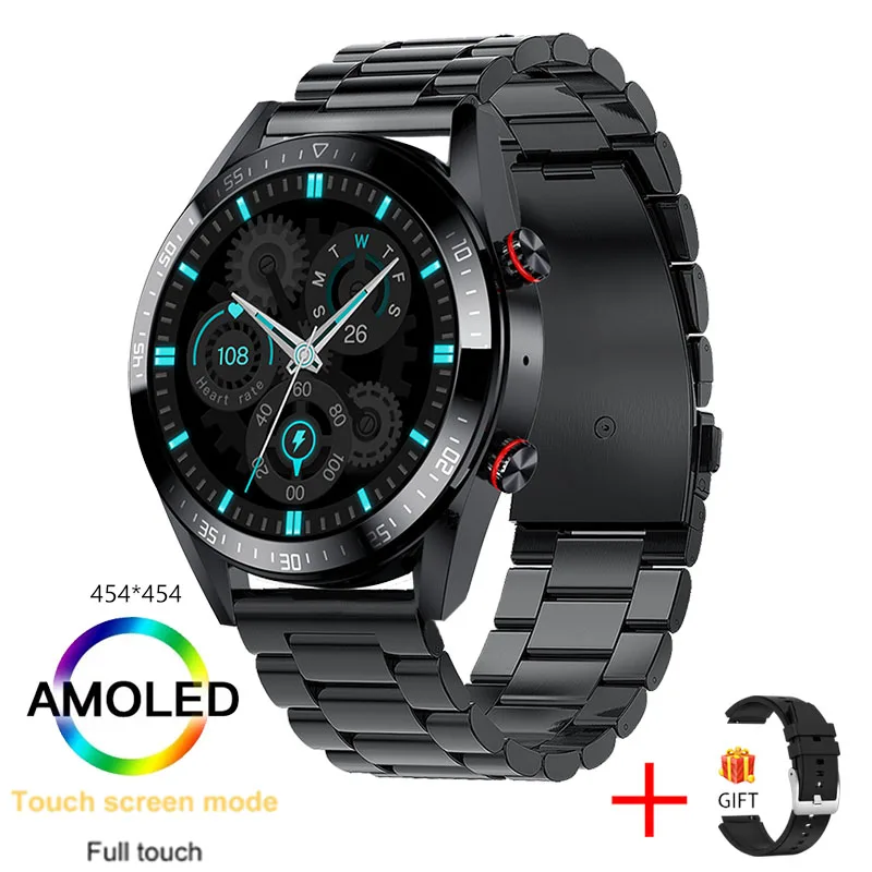 2022 New 454*454 Screen Smart Watch Always Display Time Bluetooth Call TWS Earphones Local Music Smartwatch For iOS Android 