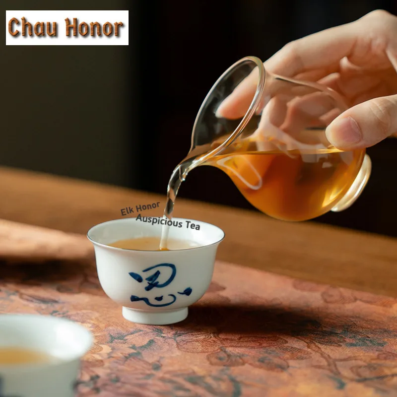 Handwritten Poetic Tracing Silver Ceramic Tea Set Complete Set Luxury Tea Ceremony Set Teapot And Tea Cup Set Tea Items Craft