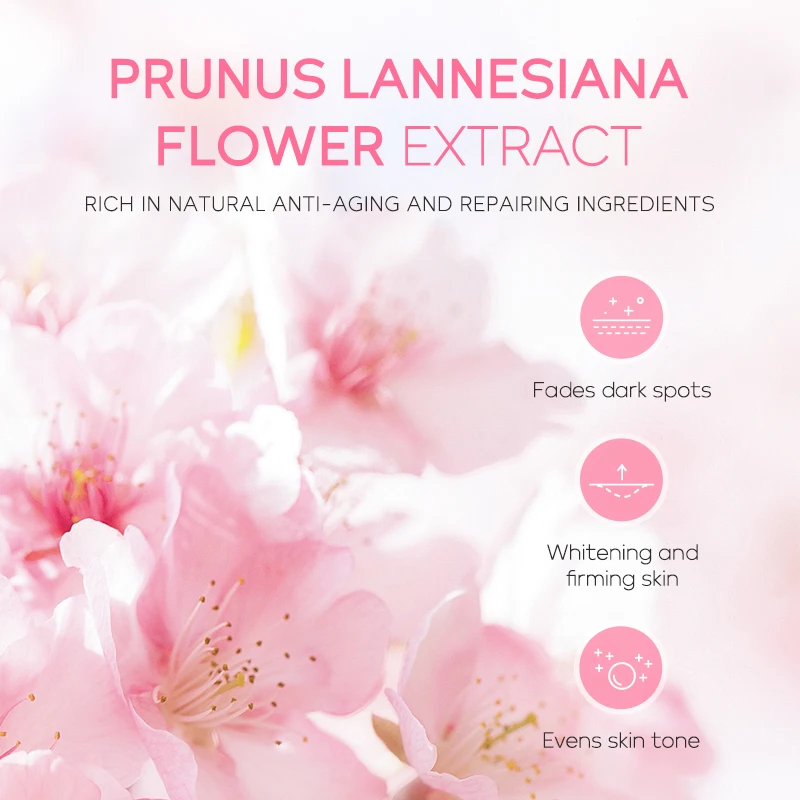 LAIKOU Sakura Brightening Facial Serum Lighten Blemishes Cream Reduce Wrinkles Moisturizer 3pcs/Set