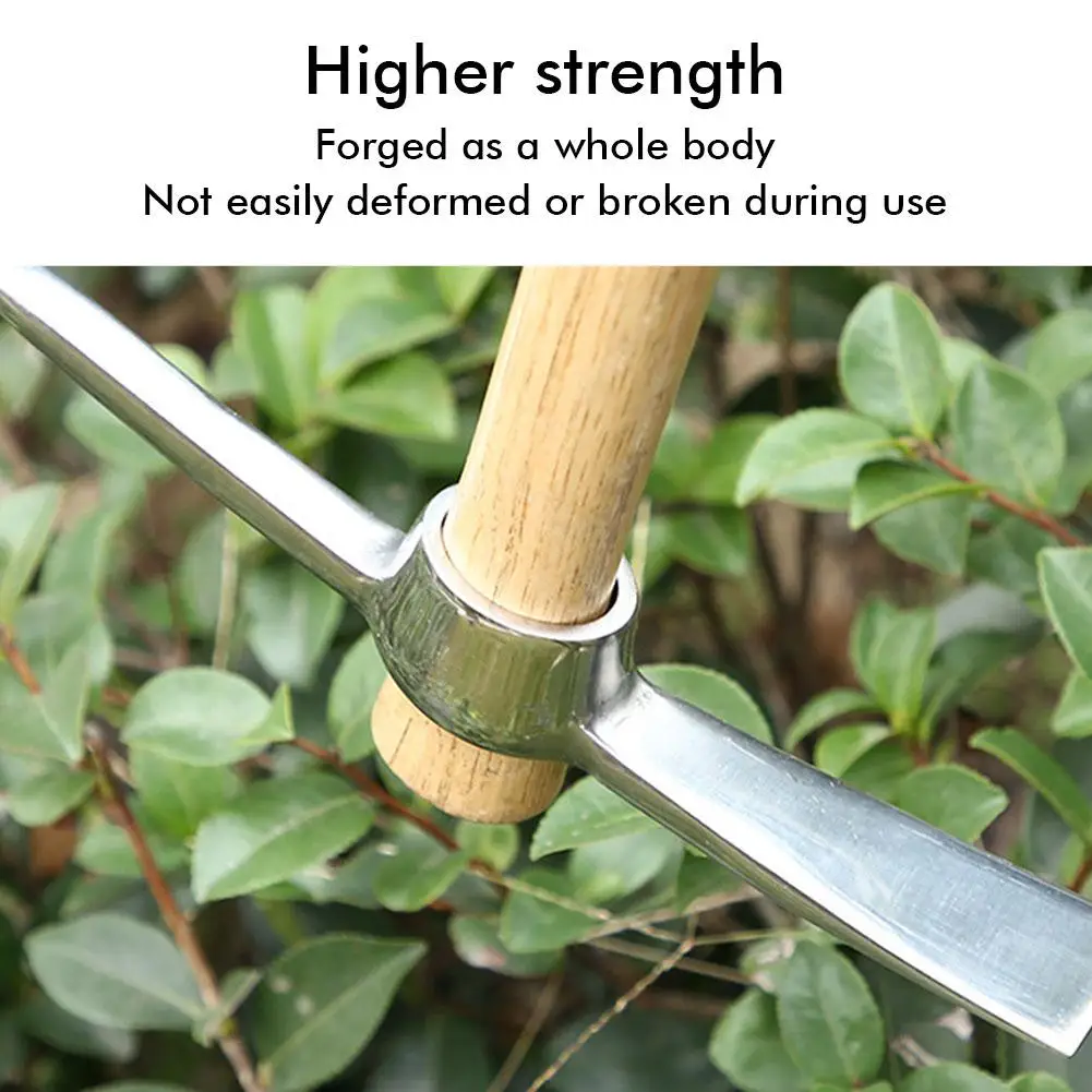 2-in-1 Multi-functional Pick Hoe Axe Integrated Stainless Steel Pick Stainless Steel Horticultural Hand Digging Tool Hoe