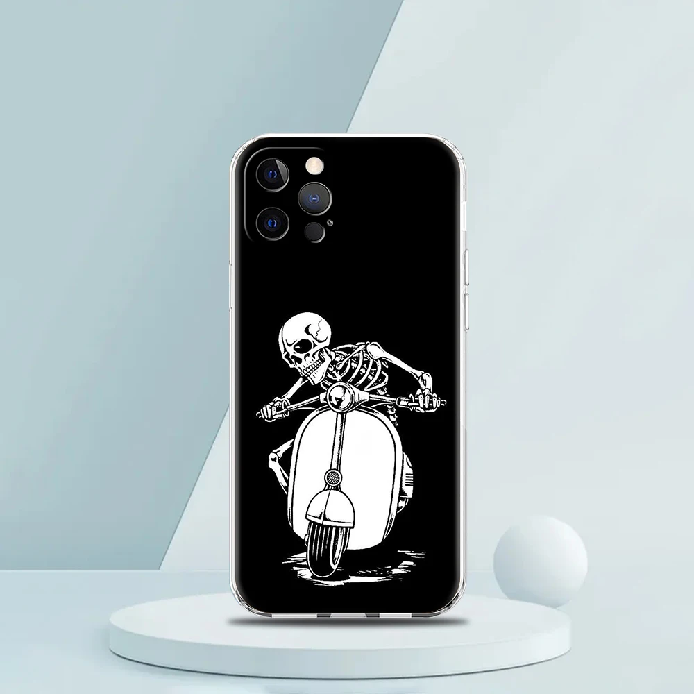 Cartoon Motorrad Fall für iPhone 16 15 14 13 12 Pro Max Abdeckung transparent weich für iPhone 11 Pro Max 7 8 plus xs xr Taschen Capas – Detail 8