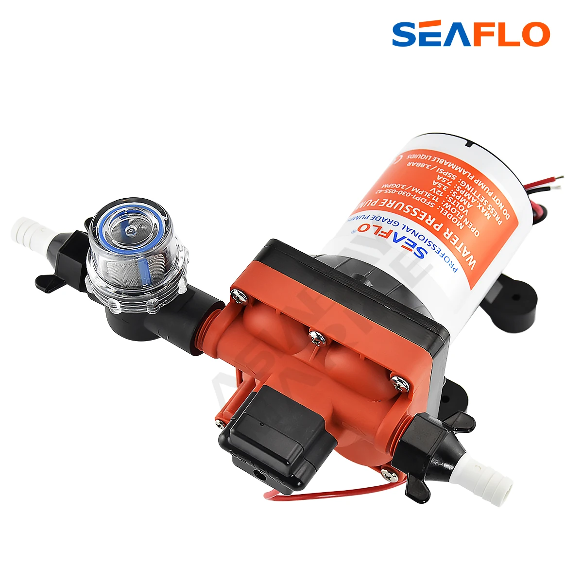 SEAFLO 42 Series Diaphragm Water Pump 3.0GPM 55PSI 24 Volts Electric Yacht Boat Marine RV Caravan High Pressure Supply 4 Chamber marine water pump