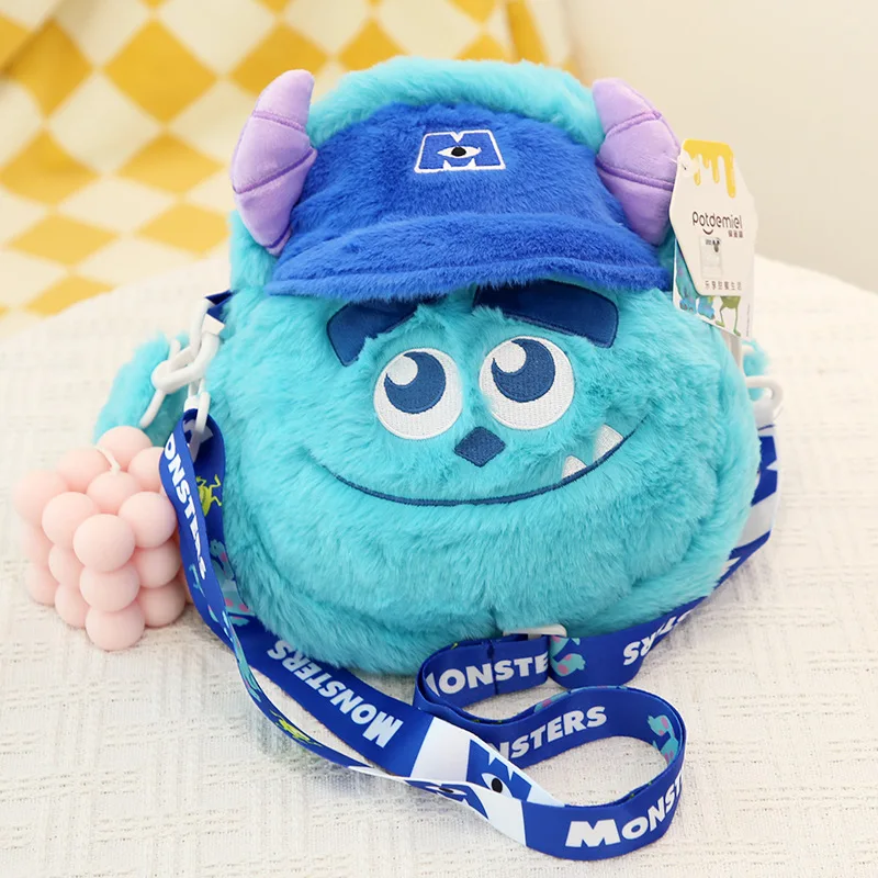 New Cartoon Anime Disney Monster Inc James P. Sullivan Plush Backpack  Shoulder Bag Makeup Storage Bag Stuffed Animal For Girls - AliExpress