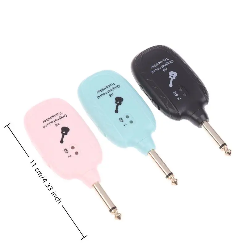 1set  A8 Guitar Wireless System Transmitter Receiver Built- In Rechargeable Wireless Guitar Transmitter