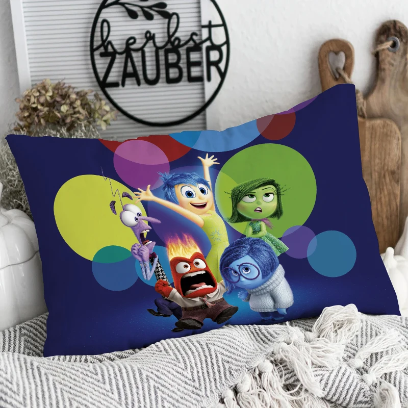 thumbnail image 5 of Funda de almohada con estampado de dibujos animados de Disney Inside Out 2, funda de almohada Kawaii de alegría, tristeza y enojo, decoración de interiores para habitación de niños, regalos, 5 of 5