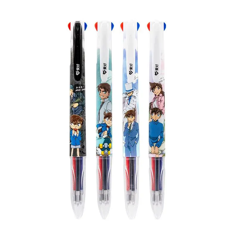 AIHAO GP2471 CONAN Colored Gel Pens Retractable 0.5mm Fine Point Red/Green/Blue/Black Pens For Journaling Kawaii for xiaomi redmi 12c colored drawing leather phone case blue butterfly