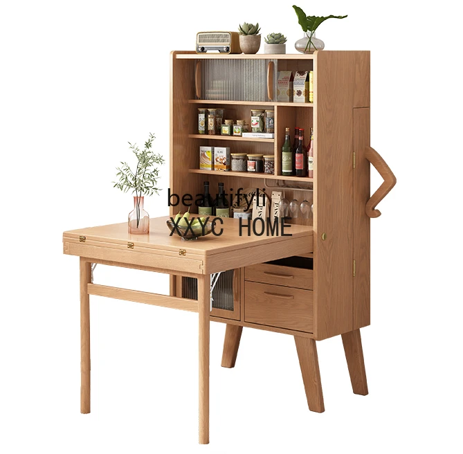 

Домашний выдвижной обеденный стол, обеденный стол из массива дерева, встроенный складной обеденный стол и стулья