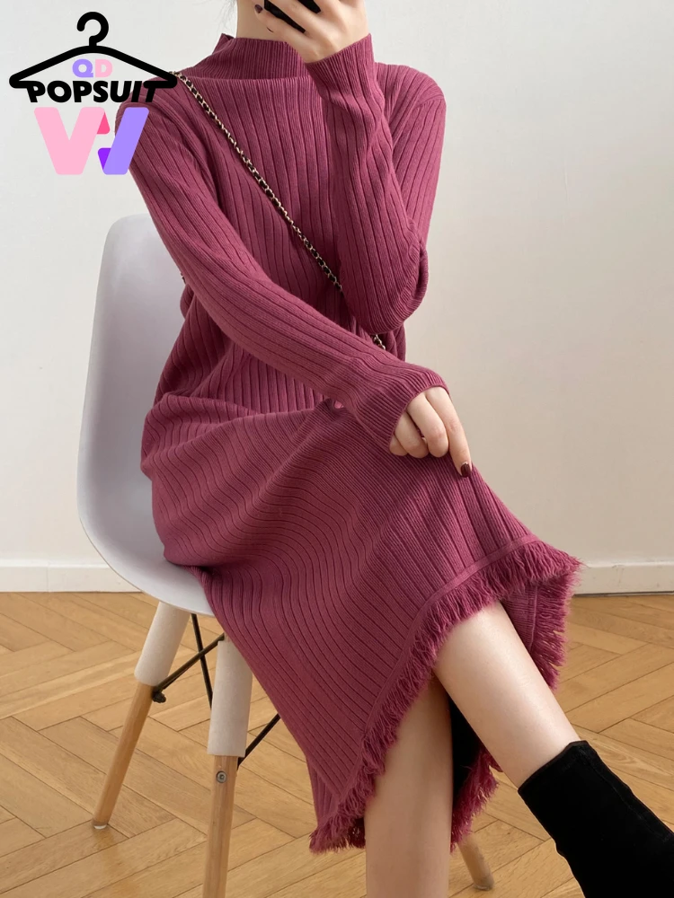 NewinAutumnWinterWomenKnitPulloverSweaterDressHalfhighNeckOverthekneeTassels.jpg