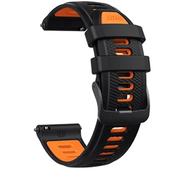 Versatile 22mm Smartwatch Replacement Strap (Black Orange)
