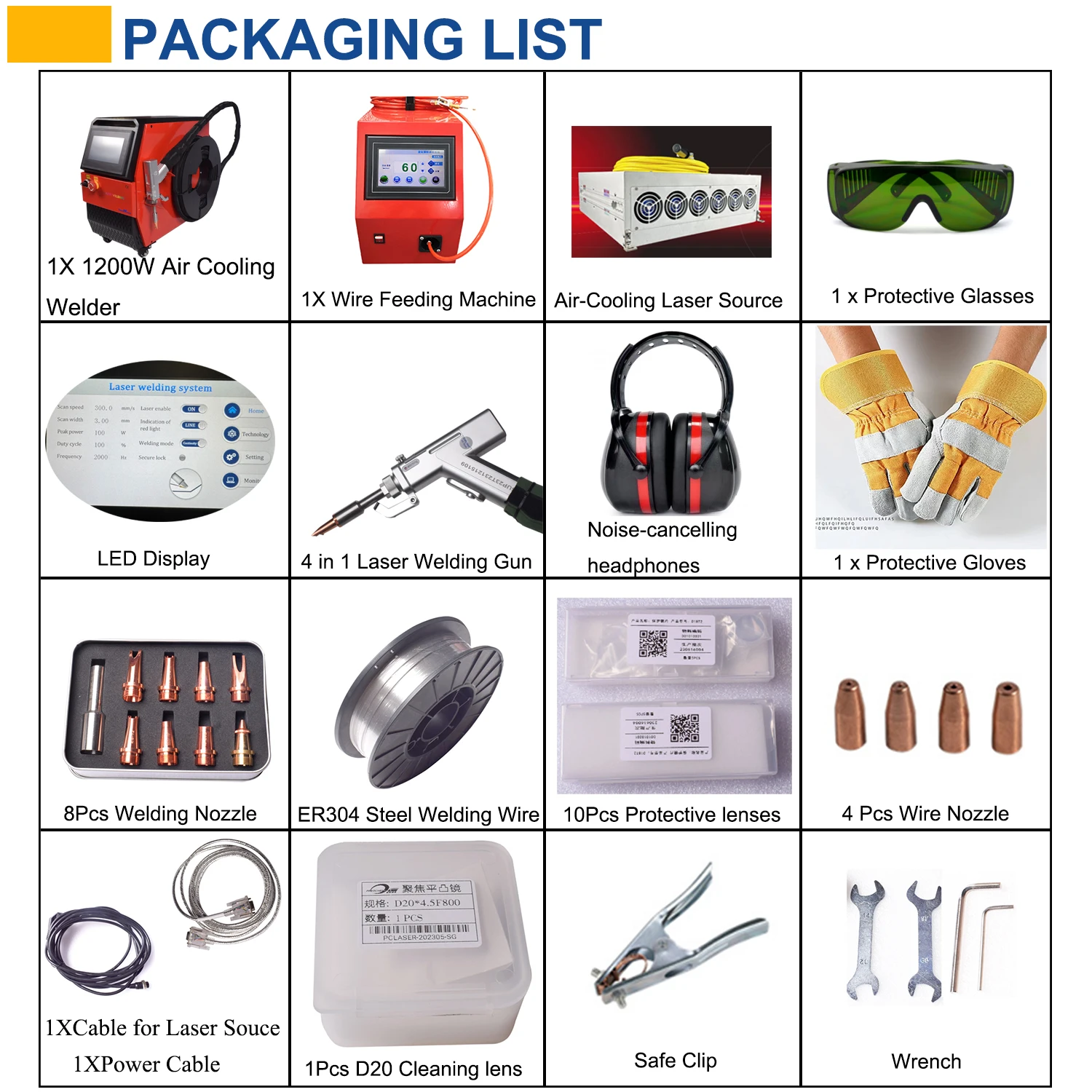 EU Ship 1200W Handheld Laser Welder Fiber Laser Welder Cleaning Machine for Metal Weldings Cleaning Cutting Air Cooling Welding 5
