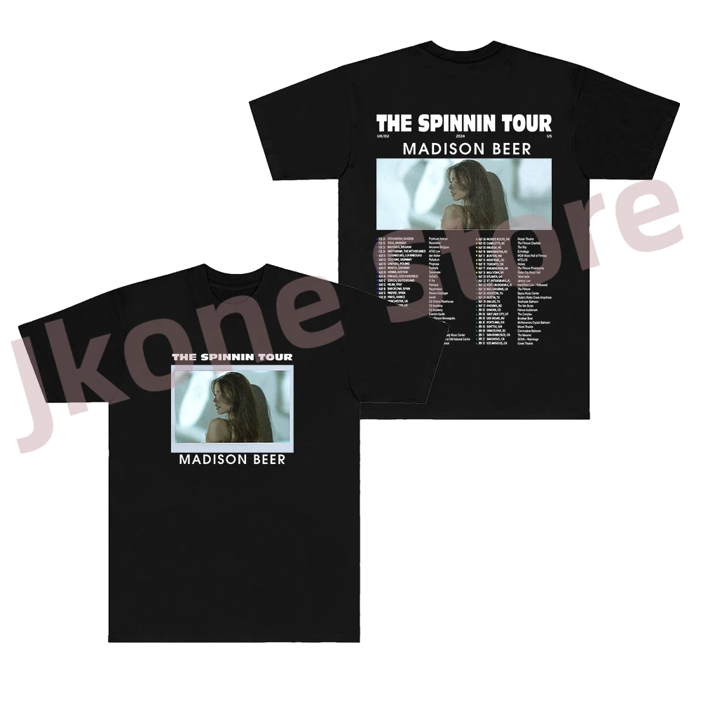 

Madison Beer The Spinnin Tour T-shirts Silence Between Songs Merch Women Men Fashion Casual Short Sleeve Tee Top