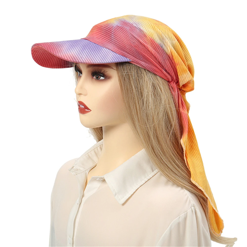 

Summer Sport Outdoor Pre-Tied Brim Caps for Muslim Women Headscarf Hijabs Turban for Baseball Sun Visor Hat Bandanas Headwrap