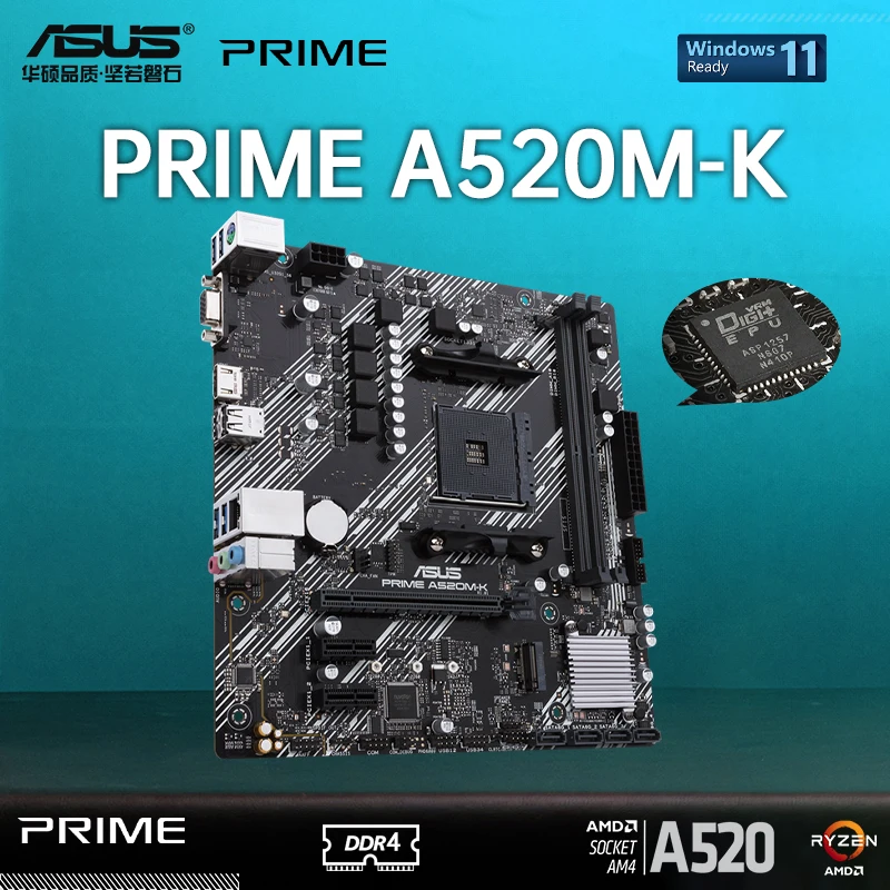 Motherboard Asus Prime A520m-k Amd Am4 Ryzen A520 - Winter