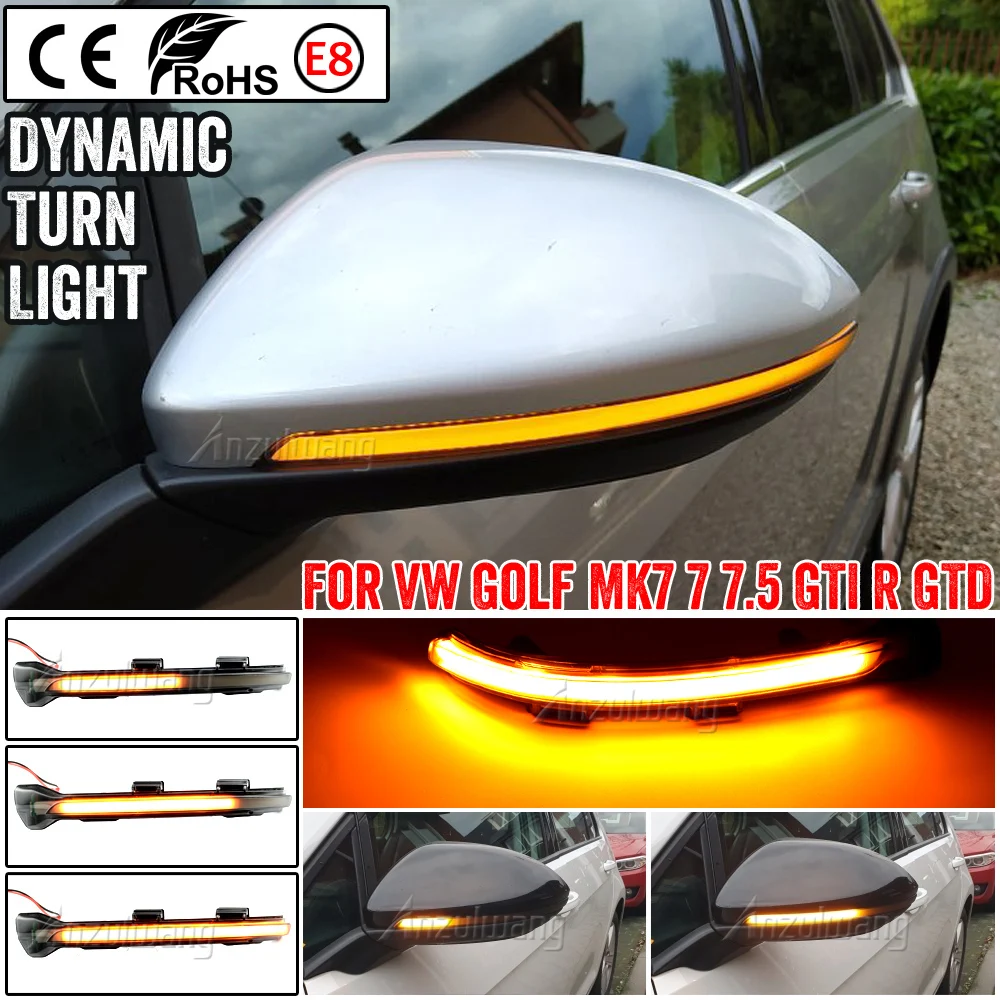 2x LED Dynamic Turn Signal Light For Volkswagen VW Jetta MK7 2019 2020