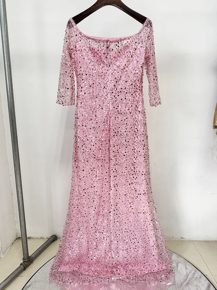 فستان ماكسي شاش مطرز