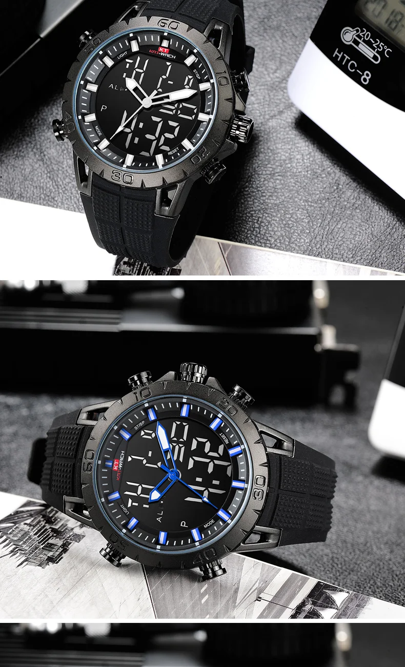 2022 KAT-Wash Quartz Resin Male Clock JPN Movement Sports Men Watches Top Brand Waterproof Military Wristwatch Mens Montre Homme