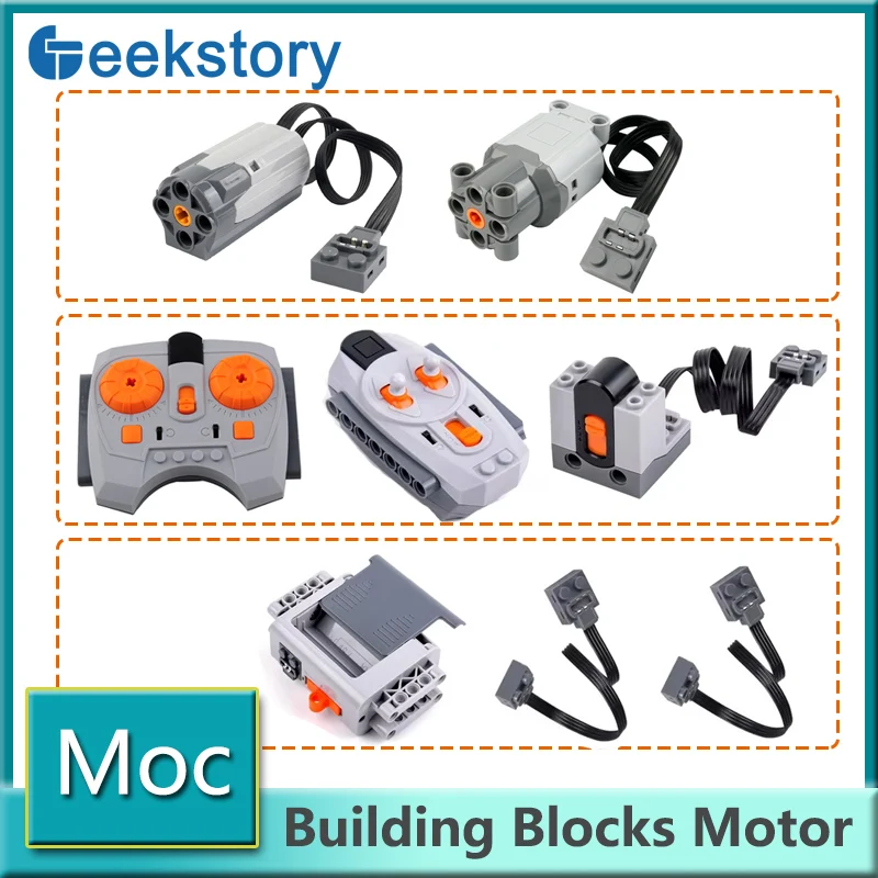 M/L Motor Technology PF Blocks Power Function Extension Remote Control RC Building Block Parts For Car Robot Modified DIY Toys