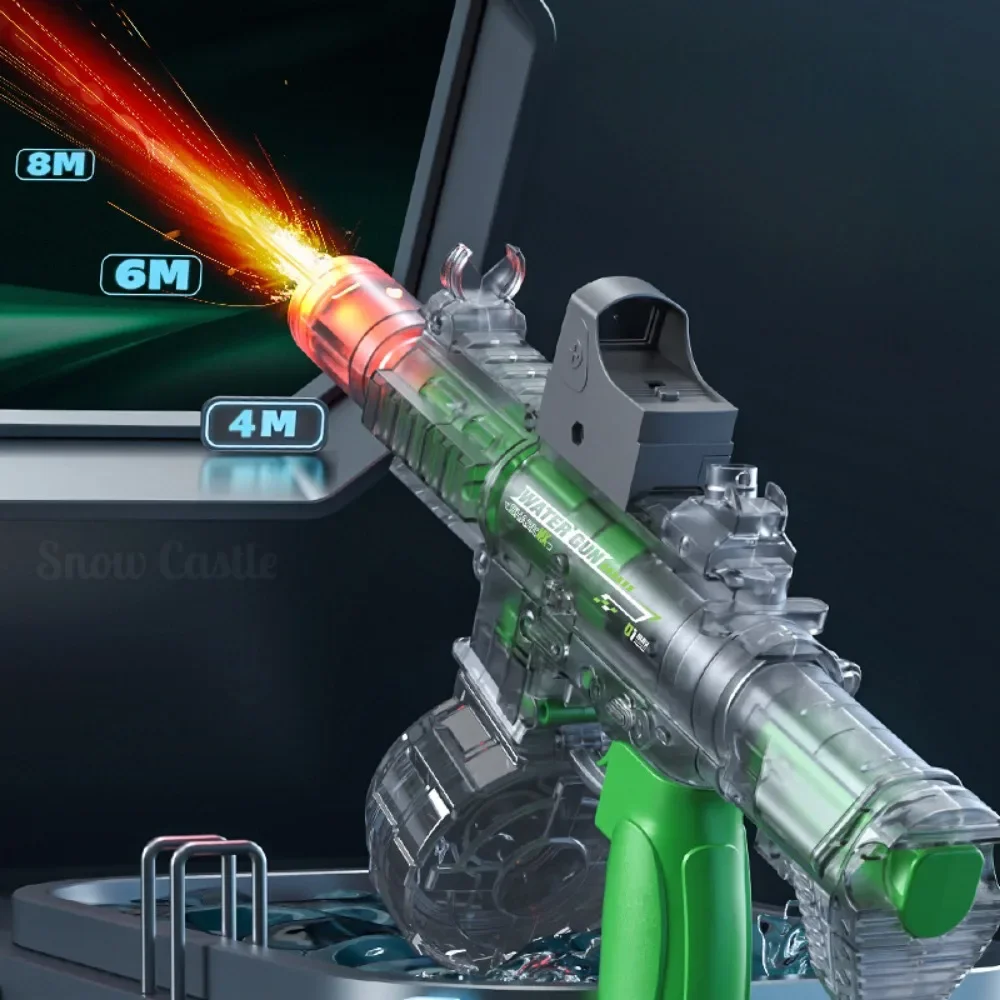 M416 자동 전동 물총 라이트업 효과 포함 여름 야외 해변 수영장 슈팅 게임 재미있는 장난감 어린이 남자아이 선물